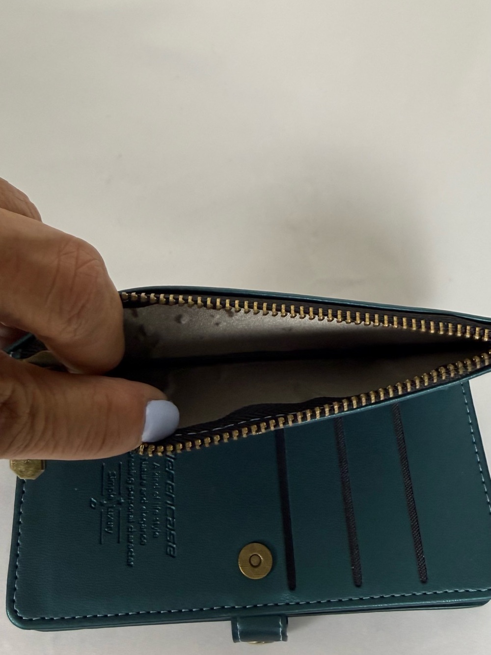 RFID Wallet iPhone 15 Case Card Holder Zipper Strap Defencase 📱✨ - Picture 12 of 16